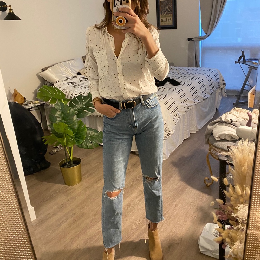 Polka dot button up